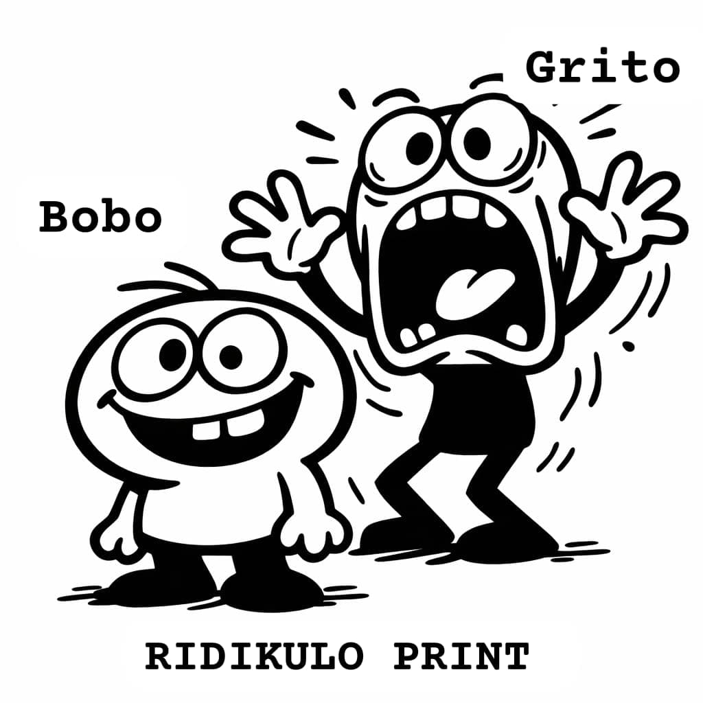 Ridikulo Print · Remera Oversize Blanca "Bobo & Grito"